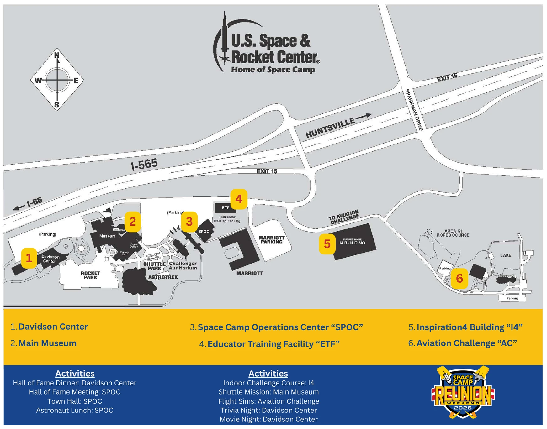 map of the Rocket Center campus